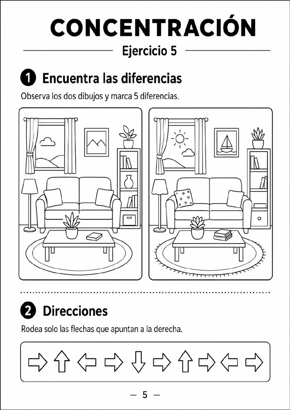 Página real con ejercicio de atención visual del Mega Pack Mente Ágil