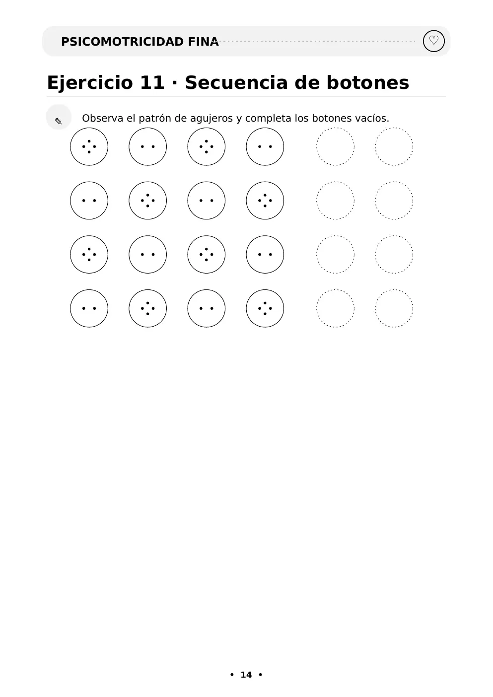 Ejercicio de coordinación mano-ojo